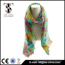 Lange Art der Länge und gedruckten Muster Blumen gedruckt Schal